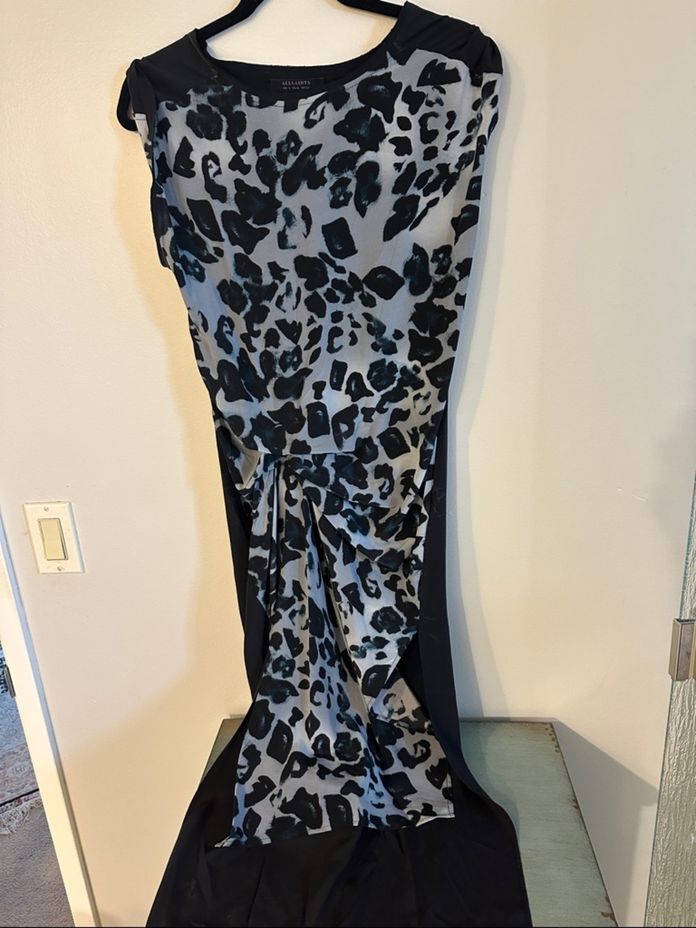 AllSaints Black & Gray Animal Print Dress - Picture 2 of 11